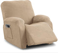 Oversized Recliner Chair Covers, 4-Piece Stretch Geometric Strokes Jacquard by Unknown