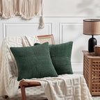 Fancy Homi Set of 2 Dark Green Decorative Throw Pillow Covers 22x22 Inch - Image 6