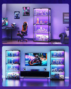AODK Display Cabinet with Glass Door, 4-Tier Display Case with LED Lights - Image 5