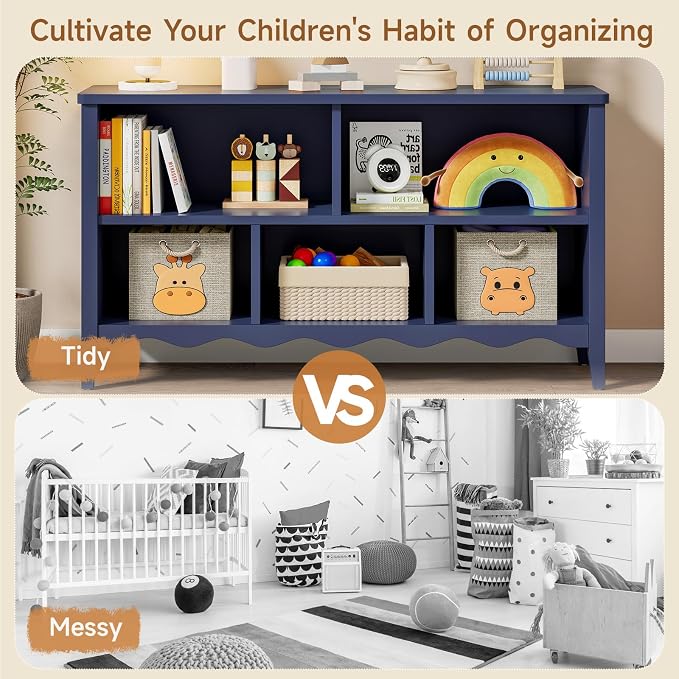 ONBRILL Montessori Shelf, 5 Cube Toy Storage Organizer - Image 9