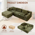 Korser 110" L-Shaped Modular Sectional Sofa - Image 2