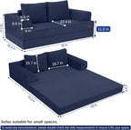 COMAX Convertible Sofa Bed, Folding Floor Couch Corduroy Fold Out Couch Bed - Image 2