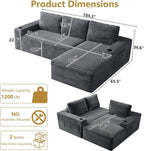 104" Cloud Sectional Couch L-Shaped - Image 2