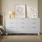BORNOON Fluted 9 Drawer Dresser, 57.1" Wide Modern Boho Chest of Drawers - Image 4