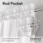 Simplebrand White Short Sheer Curtains 45 Inch Length - Image 2