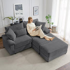 SUNWAVE 74" W Double Chaise Lounge Chair Indoor, Oversized Loveseat - Image 6