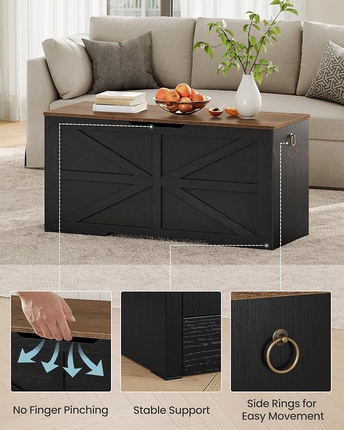 CHOEZON Storage Chest, 39.4" Wooden Storage Trunk, Modern Storage Bench - Image 7