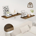 Dreamland 36" Floating Shelves for Wall, Wall-Mounted Shelves for Bedroom - Image 4