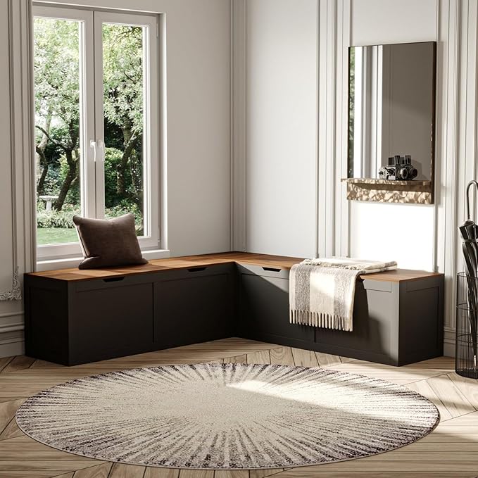 L Shape Kitchen Breakfast Nook Bench, Kitchen Corner Nook Bench Seating by TAMUNE