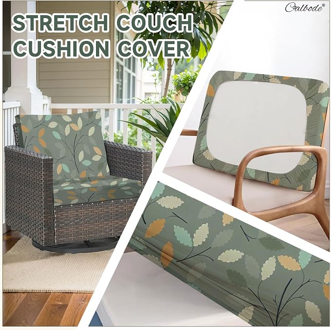 CALBODE 8Pcs Stretch Patio Cushion Cover - Image 5