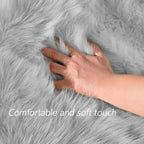 Latepis 2x8 Runner Non-Slip Grey Fluffy Rugs - Image 4