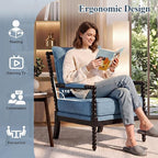 DUHOME Linen Fabric Spindle Accent Chairs Set of 2 - Image 4