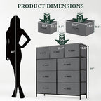 9-Drawer Dresser for Bedroom, Anti-Tip Tall Storage Organizer Chest of Drawers - Image 3