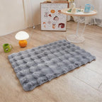 Blue Grey Rabbit Plush Rug 2'x3', Fluffy Shaggy Area Rug - Image 4
