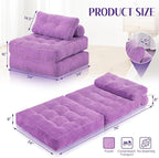 HABUTWAY Folding Sofa Bed, Convertible Sleeper Chair Bed w/Dual-Pillow & Handle - Image 2