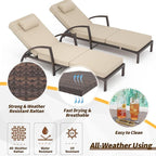 GarveeLife 2-Piece Rattan Patio Folding Chaise Lounge, 5-Position Adjustable - Image 6