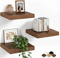 Fun Memories Floating Shelves for Wall, 12 Inch Set of 3 Rustic Wood Wall by FunMemories