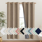 NICETOWN Burlap Vintage Open Linen Weave Flax Thermal Curtains, 100% Blackout by NICETOWN