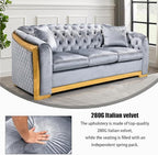 WinJoy 84 Inch Velvet Sofa Set for Living Room, 3 Seat Modern & Luxury - Image 3