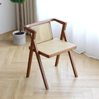 Furlide Rattan Dining Chair, Mid-Century Accent Armchair, Wicker Chair by Furlide
