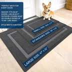 OLANLY Front Door Mat Outside 59x30, All-Season Heavy-Duty Rubber Doormat | Grey - Image 2