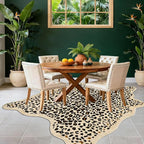 Cheetah Rug, Leopard Print Rug 5.2x6.6 Faux Animal Print Carpet Cheetah Area Rug - Image 3