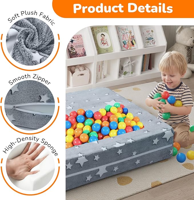MeMoreCool Modular Kids Play Couch Sofa – Glow-in-the-Dark Star Design - Image 6