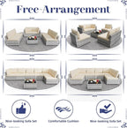 KIGOTY 7-Piece Patio Furniture Set, All-Weather PE Rattan Outdoor Sectional Sofa - Image 6