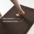 RESARE Waffle Bath Mat for Bathroom Non Slip Bathroom Rugs 24x36 Dark Brown | - Image 3
