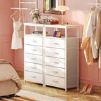 Huuger White Dresser with 5 Drawers & Charging Station, Tall Dresser - Image 7