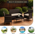 4-Piece Patio Furniture Set, Outdoor Wicker Conversation Set - Image 6