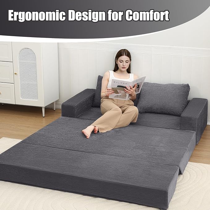 COMAX Futon Sofa Bed, 4-in-1 Convertible Floor Couch - Image 5