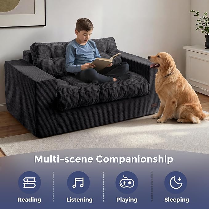 MAXYOYO Loveseat Sofa Couch, Upholstered Bean Bag Chair Cloud 2-Seat - Image 5