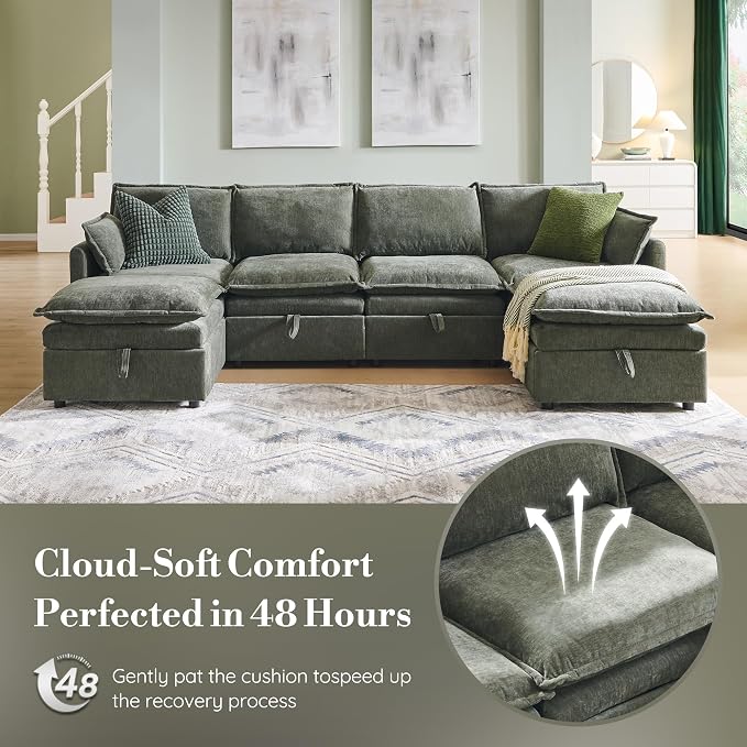 112.6" Modular Sectional Cloud Couches - Image 7