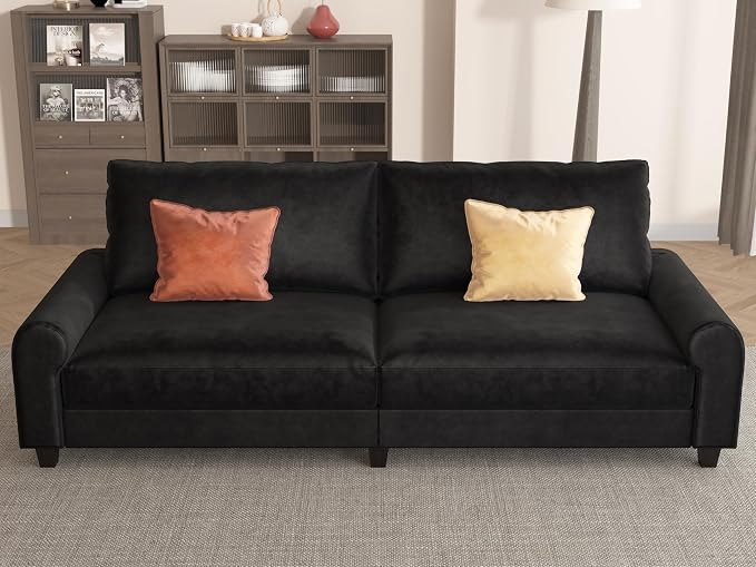 EASE MOOSE 70.6" Velvet Loveseat Sofa, Soft Deep Seat Couches - Image 4