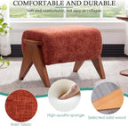 Linen Padded footstools Mid Century Modern Ottoman - Image 3