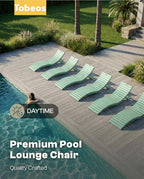 Folding HDPE Pool Lounge Chairs Set of 4, Pre-Assembled Outdoor Chaise Lounge - Image 9