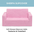 Delta Children Cozee Flip-Out Sherpa 2-in-1 Convertible Sofa to Lounger - Image 6