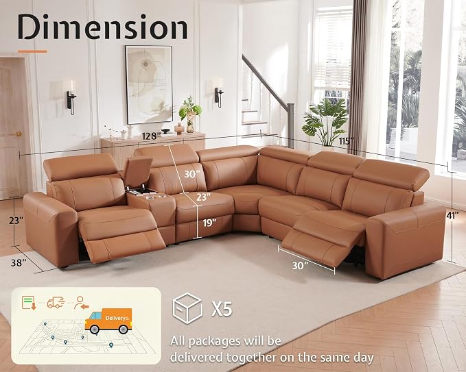 AMERLIFE Power Recliner Sectional Sofa - Image 2
