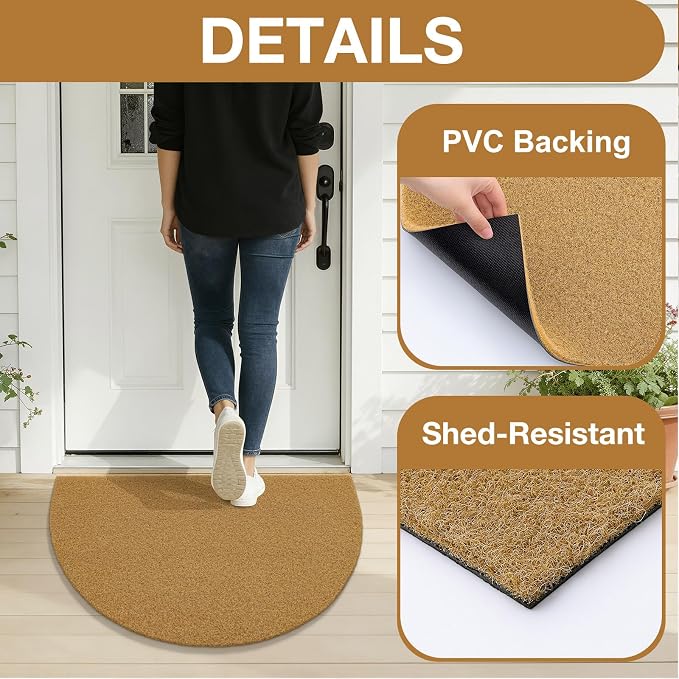 OLANLY Half Circle Front Door Mat, Low Profile Doormat, Stain and Fade Resistant - Image 4