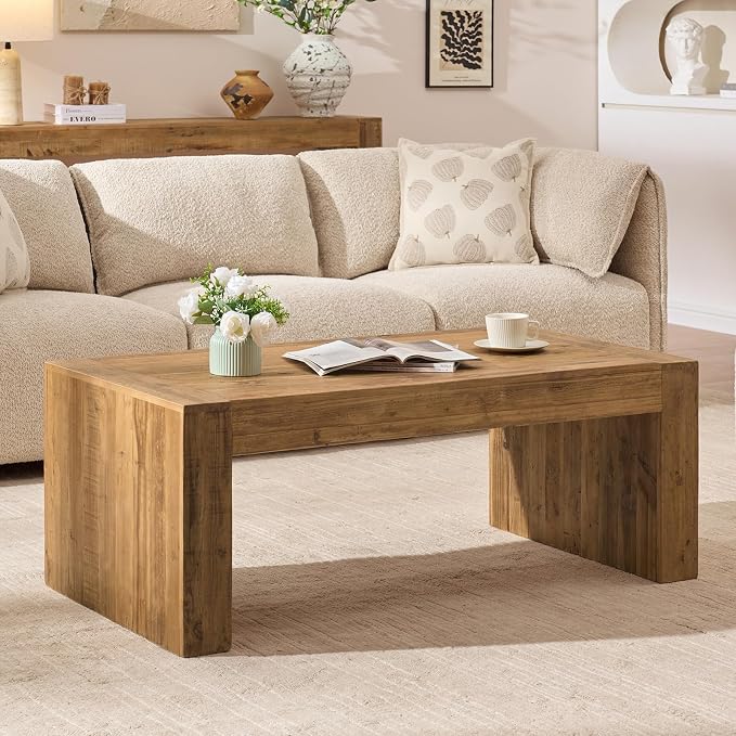 Reclaimed Solid Wood Coffee Table by WINWY