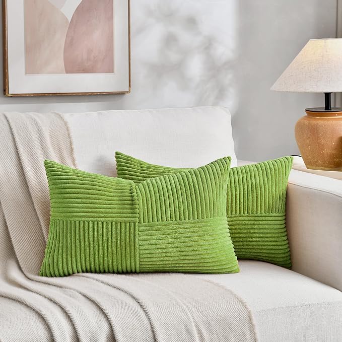 Fancy Homi Set of 2 Lime Green Lumbar Decorative Throw Pillow Covers 16x26 Inch - Image 5
