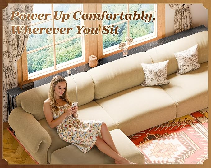 SUPERJARE 110.2 Inch Sofa Table - Image 7