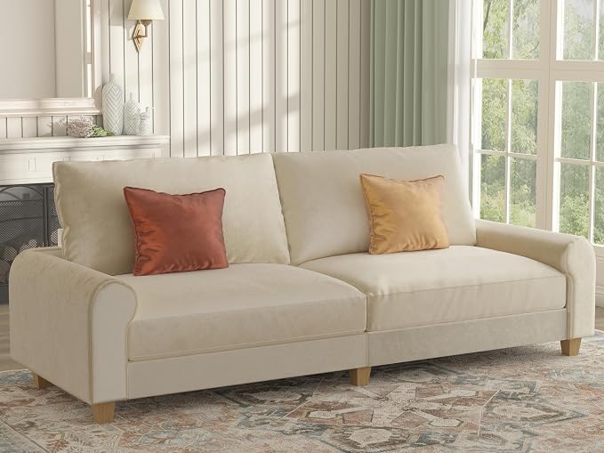 EASE MOOSE 70.6" Velvet Loveseat Sofa, Soft Deep Seat Couches - Image 3
