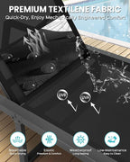 Aluminum Chaise Lounge Chair Outdoor, Foldable& No Assembly Patio Pool Lounge - Image 7