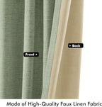 MIULEE 100% Blackout Linen Curtains 42 x 63 Inch Sage Green 2 Panels | Thermal - Image 6