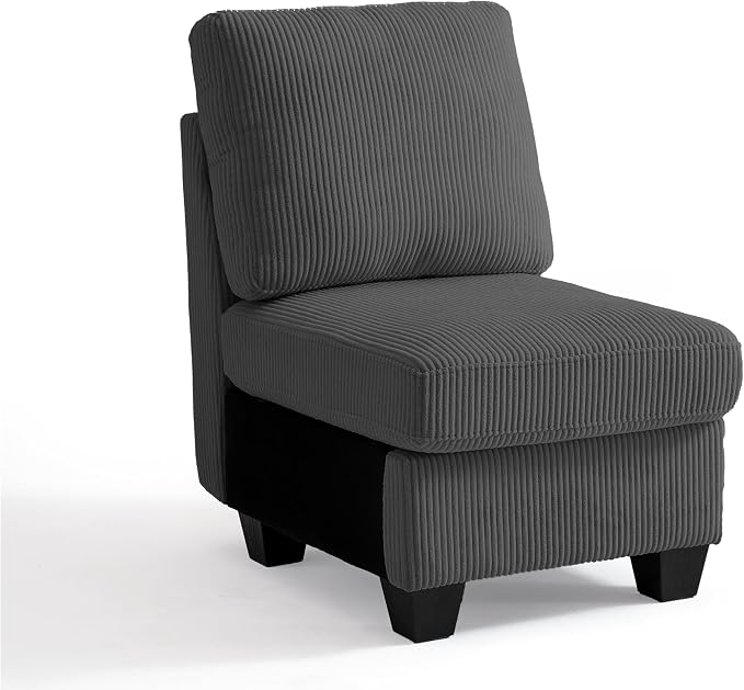 CHIC HOUSE Middle Module for Modular Couch, Corduroy Customizable Chaise by CHICHOUSE