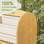 2-Sided, 3-Tier Bamboo Kids Bookshelf, Montessori Shelf - Image 4