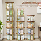 ALLSTAND 6 Tier Rotating Bookshelf, 360 ° Display Stackable Spinning Bookshelf - Image 5