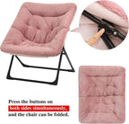 Comfy Saucer Chair for Adults, Soft Faux Fur Bedroom Chair, Accent Dorm Chairs - Image 7